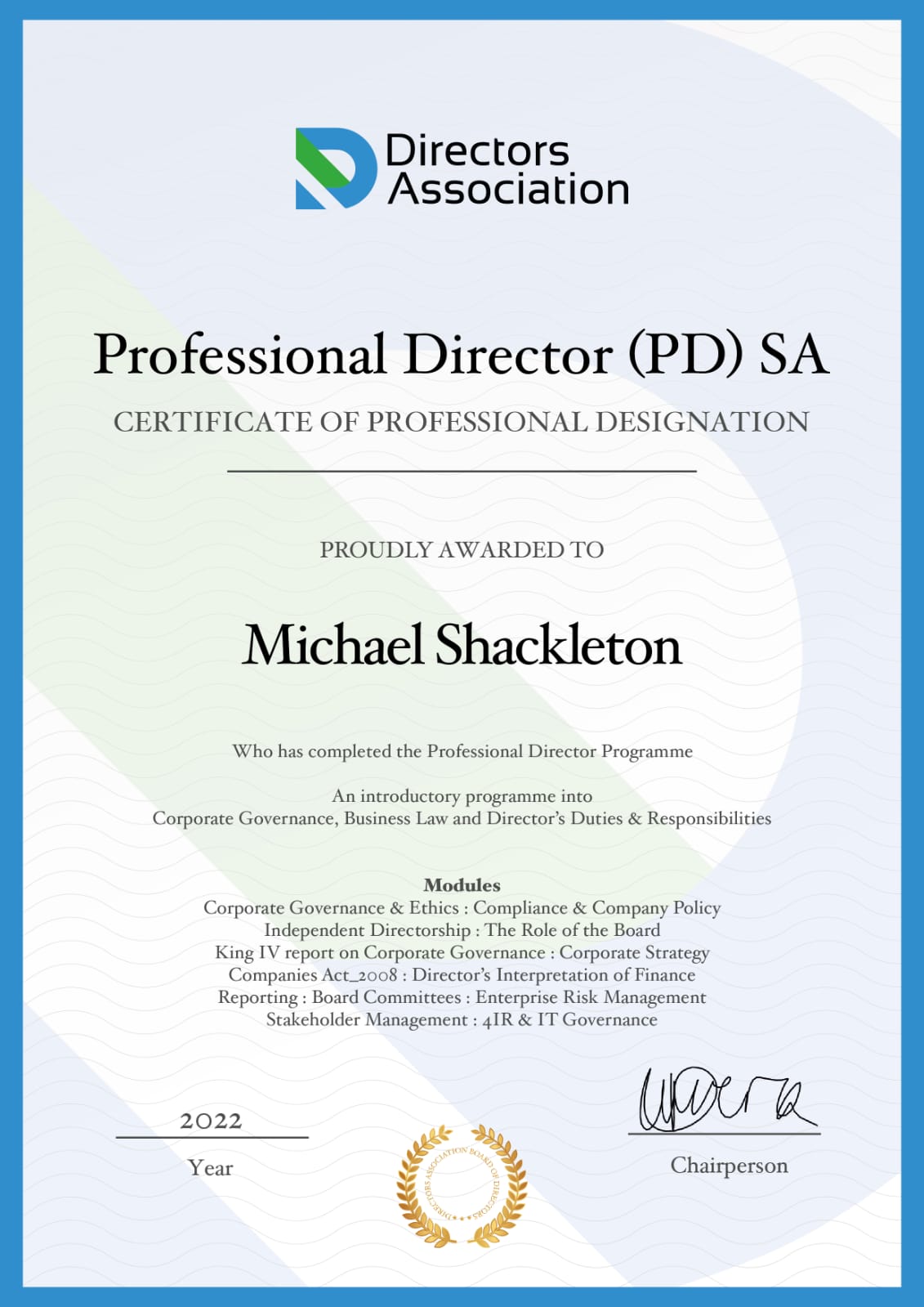 Professional Director SA Award